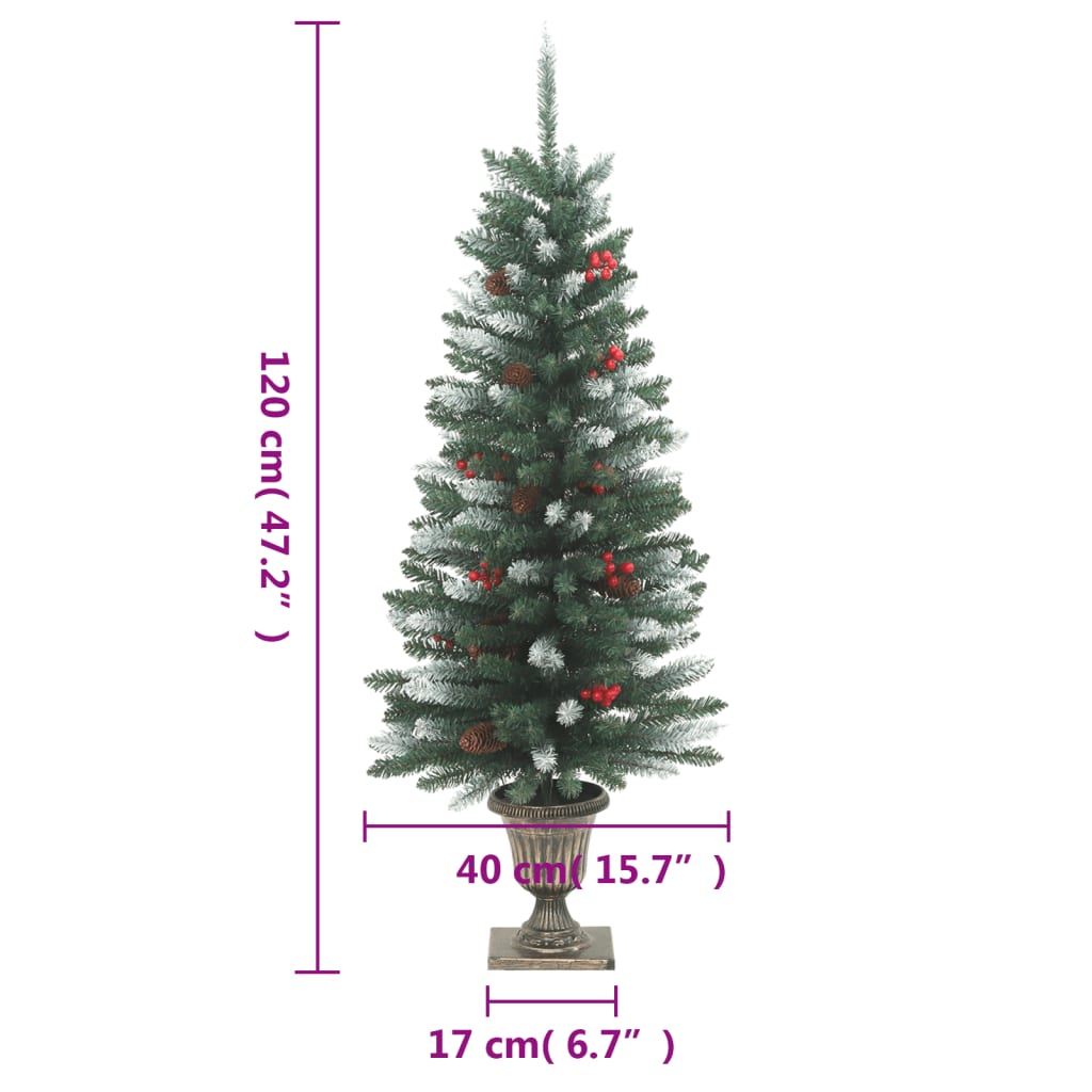 vidaXL Χριστουγεν. Δέντρα Τεχνητά 2 τεμ. Πράσινο/Λευκό 100 LED 120 εκ.