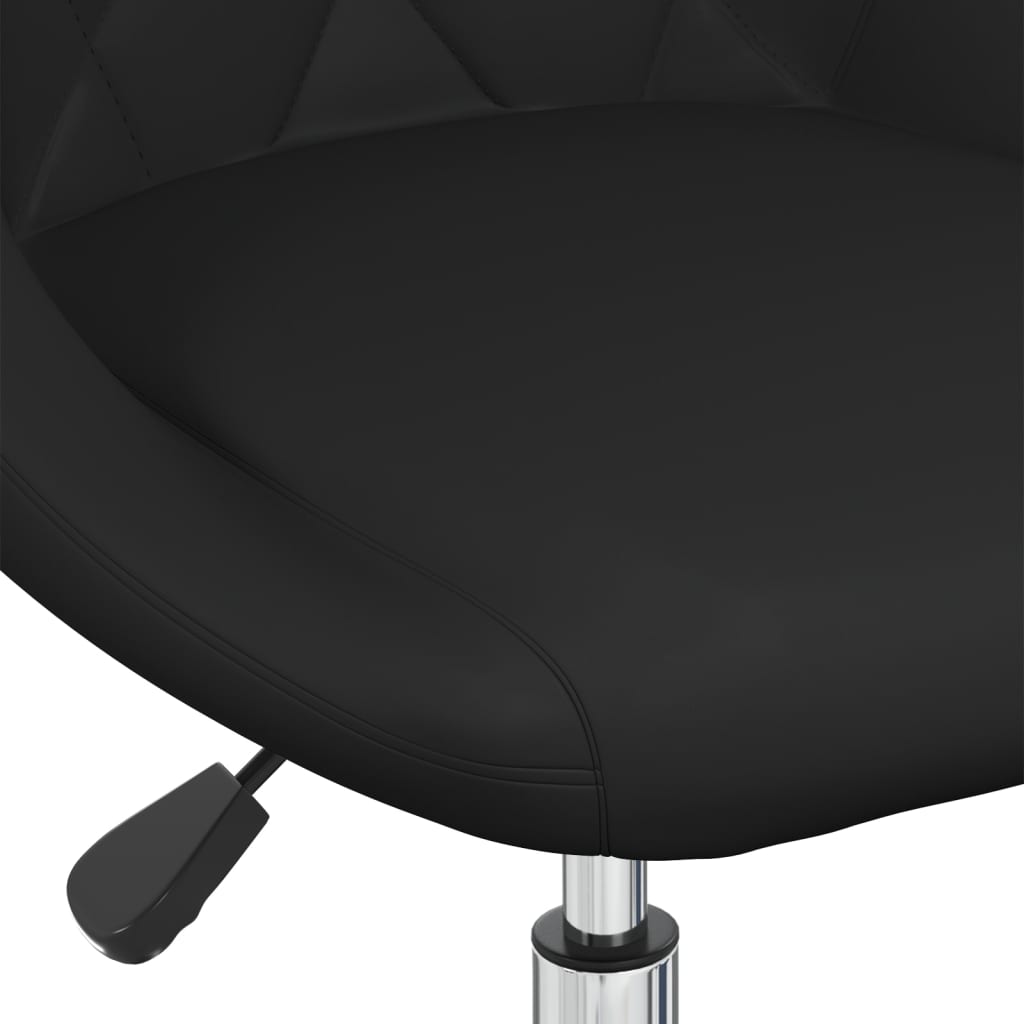 vidaXL Καρέκλα Τραπεζαρίας Περιστρεφόμενη Μαύρη από Συνθετικό Δέρμα