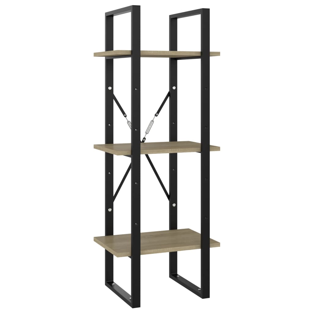 vidaXL Βιβλιοθήκη με 3 Ράφια Sonoma Δρυς 40x30x105 εκ. από Μοριοσανίδα