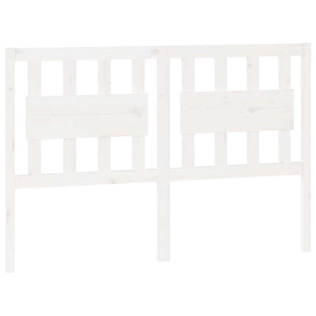 vidaXL Κεφαλάρι Κρεβατιού Λευκό 125,5 x 4 x 100 εκ. Μασίφ Ξύλο Πεύκου