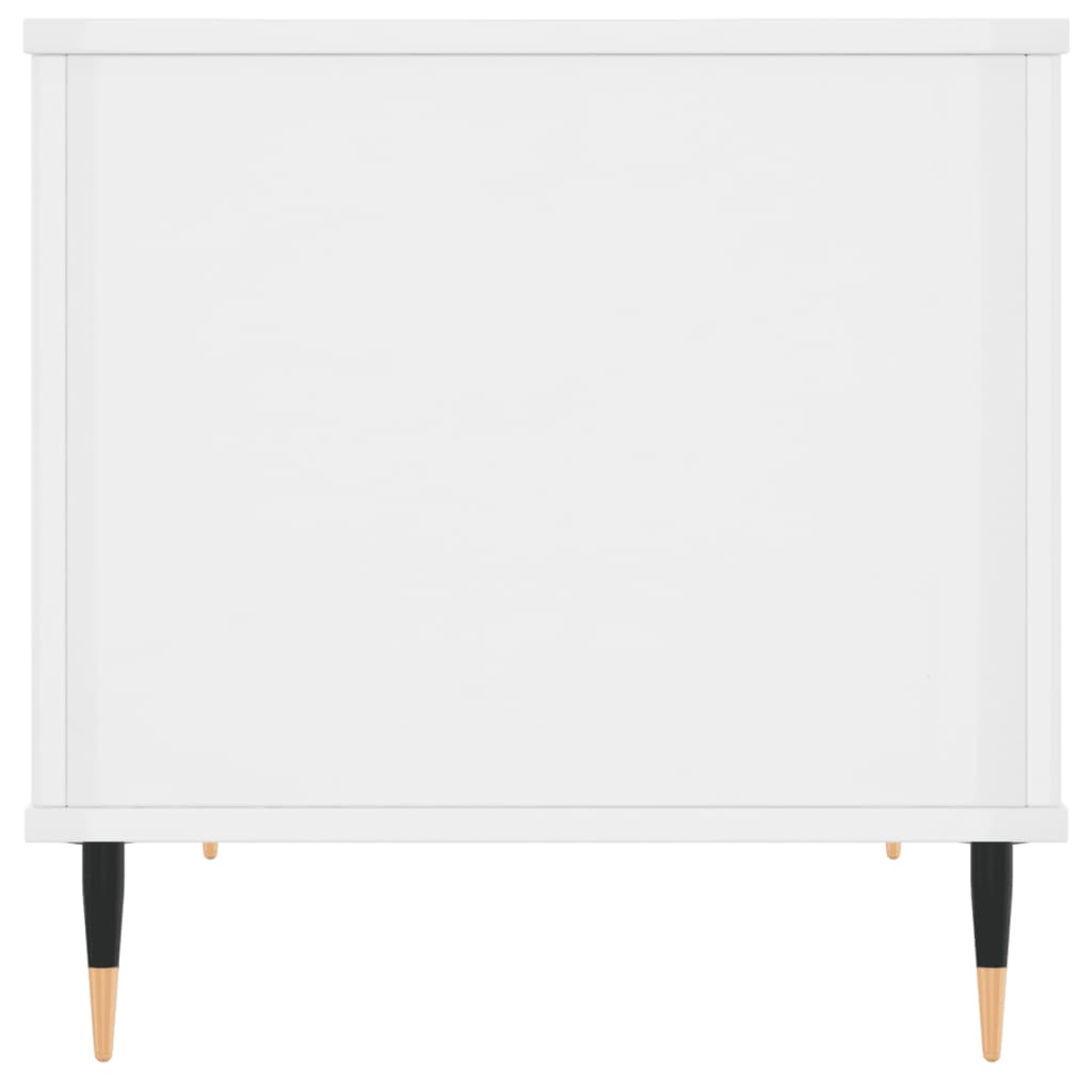 vidaXL Τραπεζάκι Σαλονιού Γυαλ. Λευκό 60x44,5x45εκ. Επεξεργασμένο Ξύλο