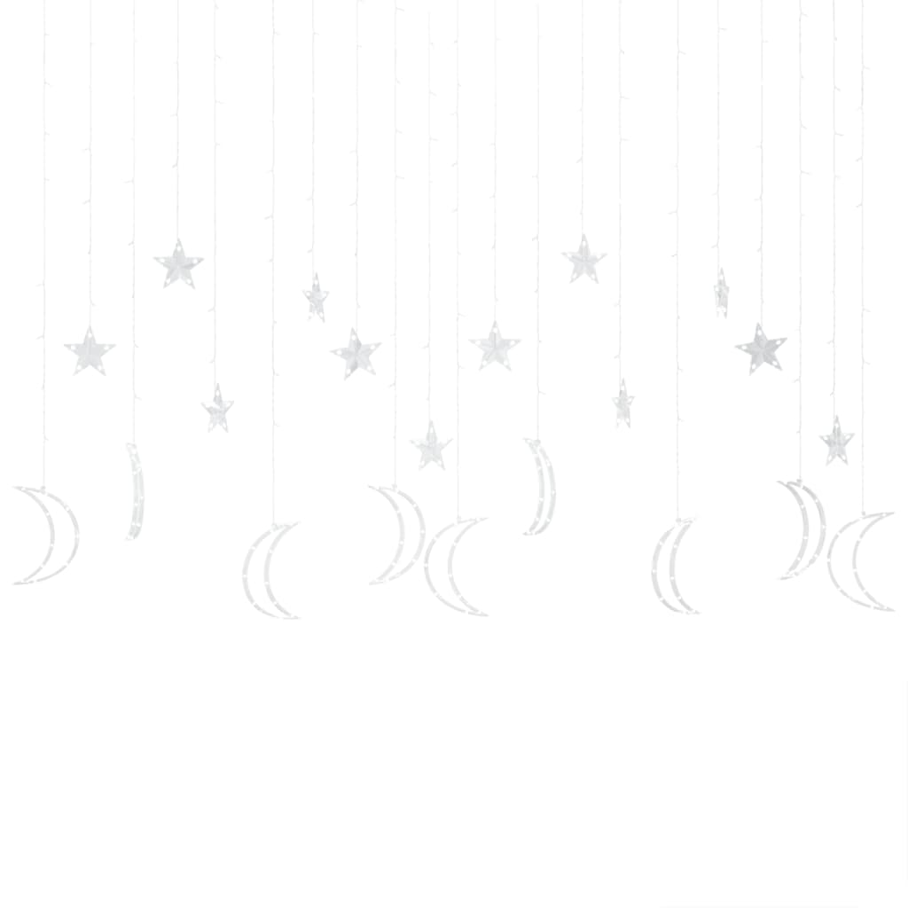 vidaXL Λαμπάκια σε Σχήμα Αστέρι & Φεγγάρι Θερμό Λευκό Χειριστ. 345 LED