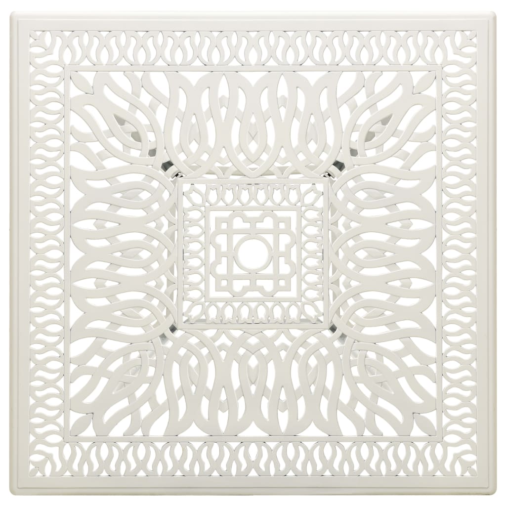 vidaXL Τραπέζι Κήπου Λευκό 90 x 90 x 73 εκ. από Χυτό Αλουμίνιο