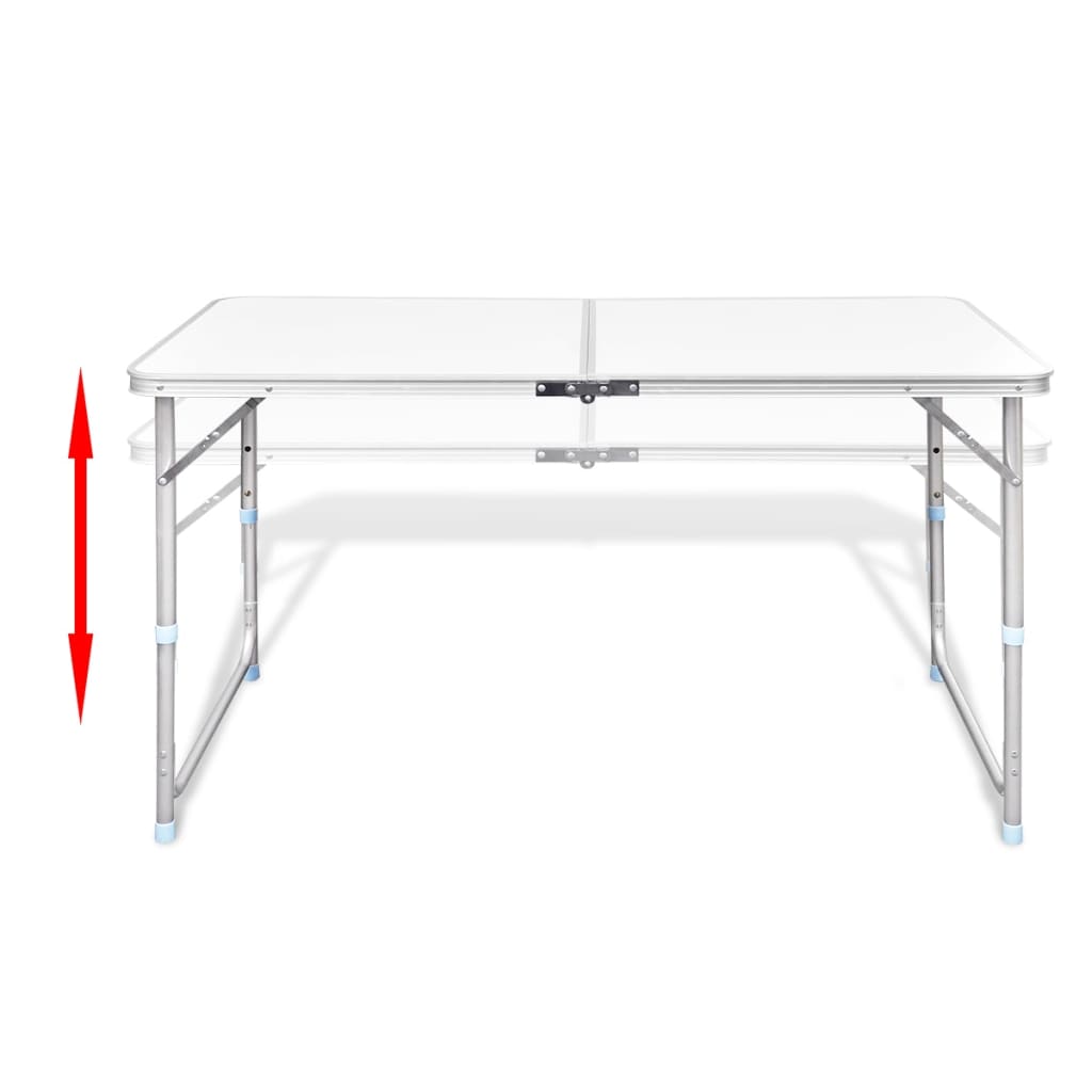 Τραπέζι Βαλίτσα Πτυσσόμενο Ρυθμιζόμενο Ύψος 120 x 60 cm Αλουμινίου