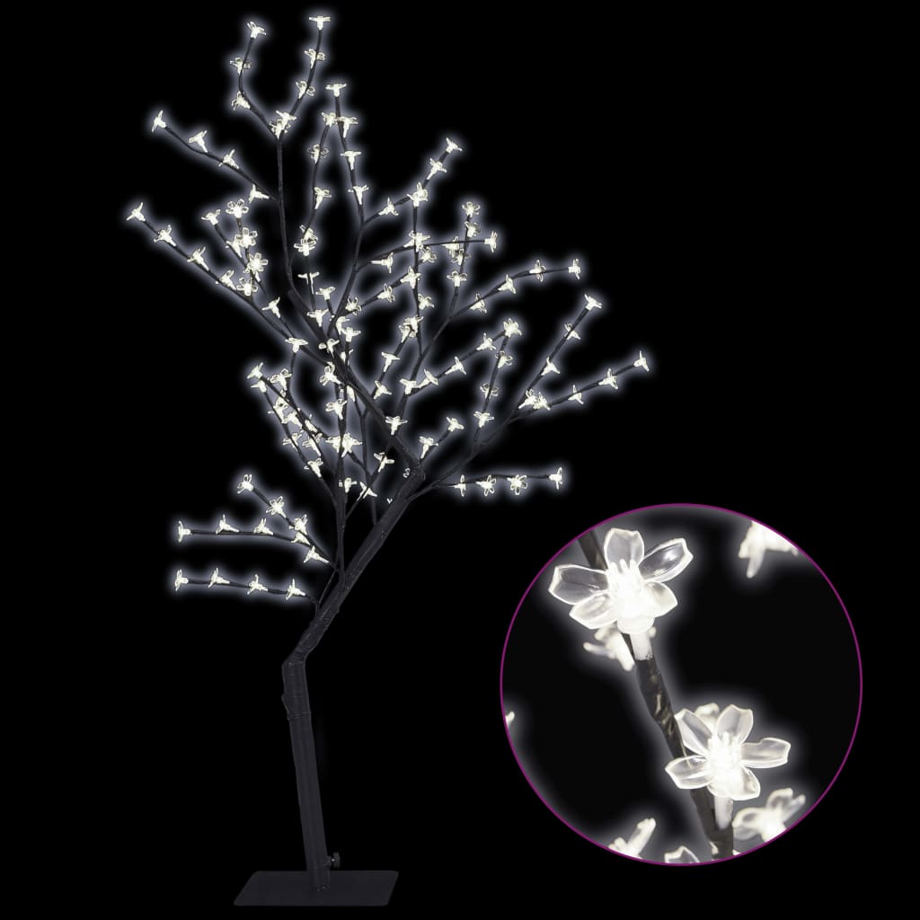 vidaXL Χριστουγεννιάτικο Δέντρο Κερασιά 128 LED Ψυχρό Λευκό Φως 120 εκ