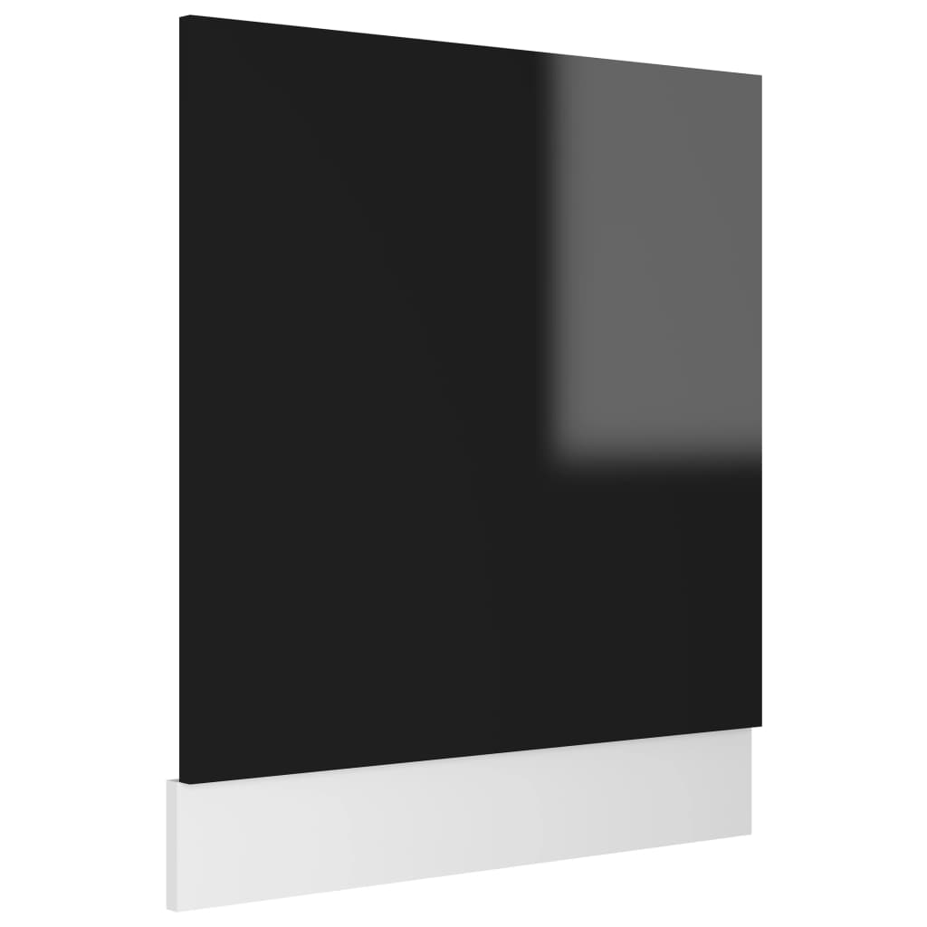 vidaXL Πρόσοψη Πλυντηρίου Πιάτων Γυαλ. Μαύρο 59,5x3x67 εκ. Μοριοσανίδα