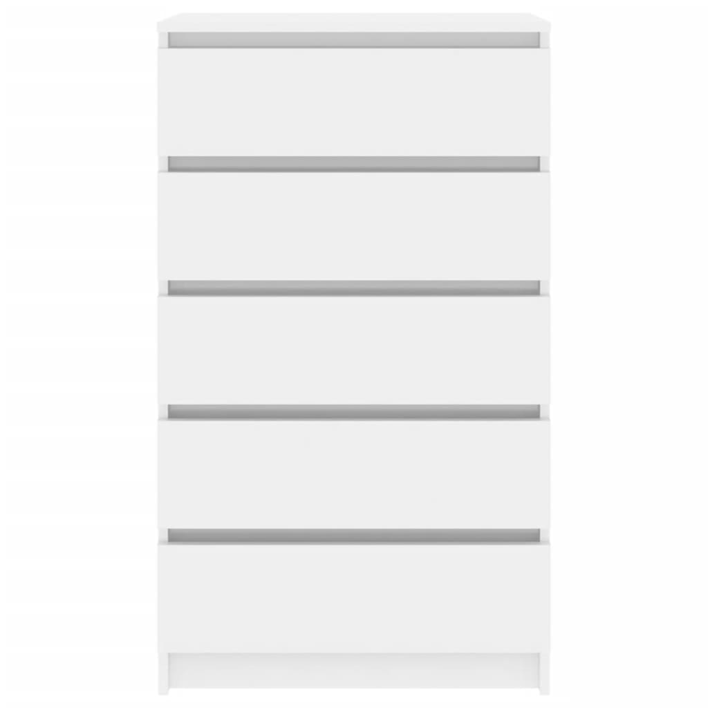 vidaXL Έπιπλο Συρταριών Γυαλ. Λευκό 60x36x103 εκ. Επεξεργασμένο Ξύλο