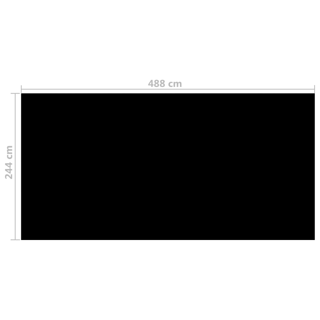 vidaXL Κάλυμμα Πισίνας Μαύρο 488 x 244 εκ. από Πολυαιθυλένιο