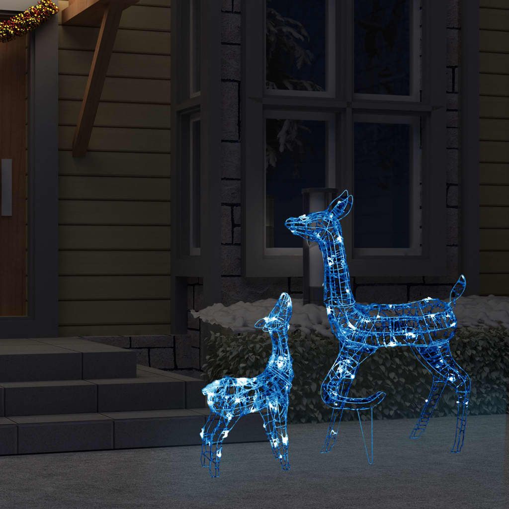 vidaXL Τάρανδοι Οικ. Ακρυλικός Χριστουγεννιάτικος 160 LED Μπλε