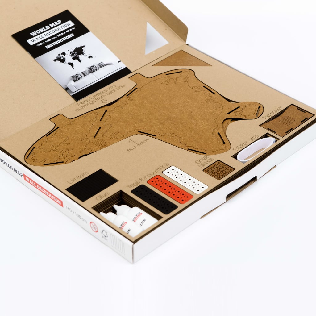 MiMi Innovations Παγκόσμιος Χάρτης Luxury Καφέ 180 x 108 εκ. Ξύλινος