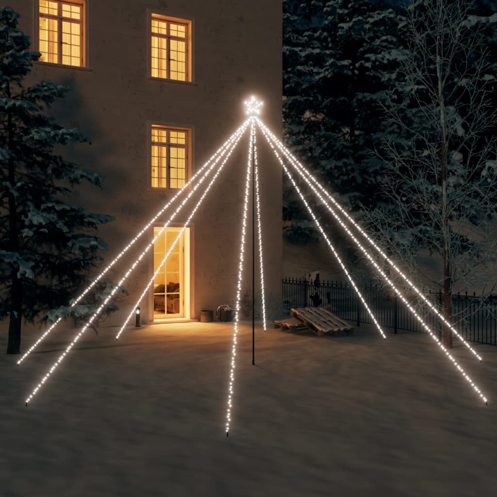 vidaXL Χριστ. Δέντρο από Φωτάκια Εσ/Εξ Χώρου Ψυχρό Λευκό 5 μ. 800 LED
