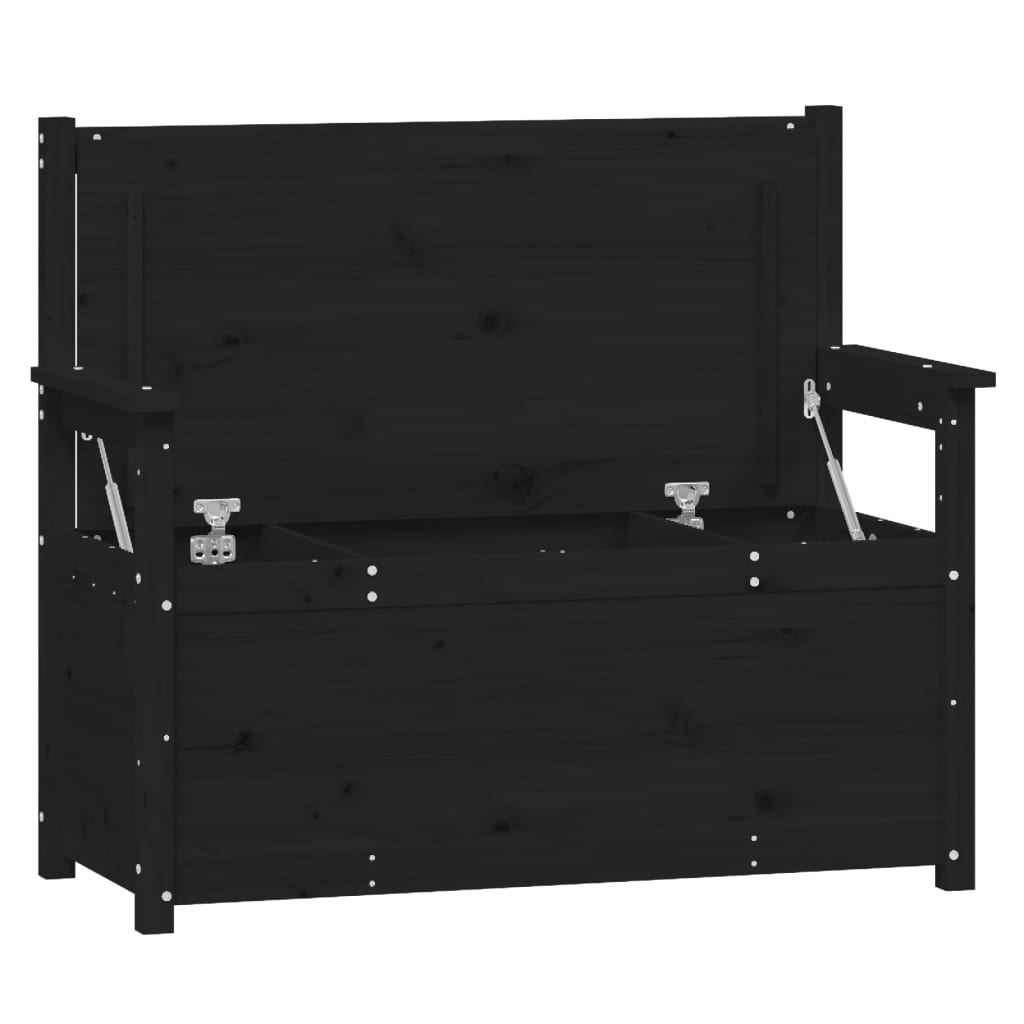 vidaXL Παγκάκι Μαύρο 112,5x51,5x96,5 εκ. από Μασίφ Ξύλο Πεύκου