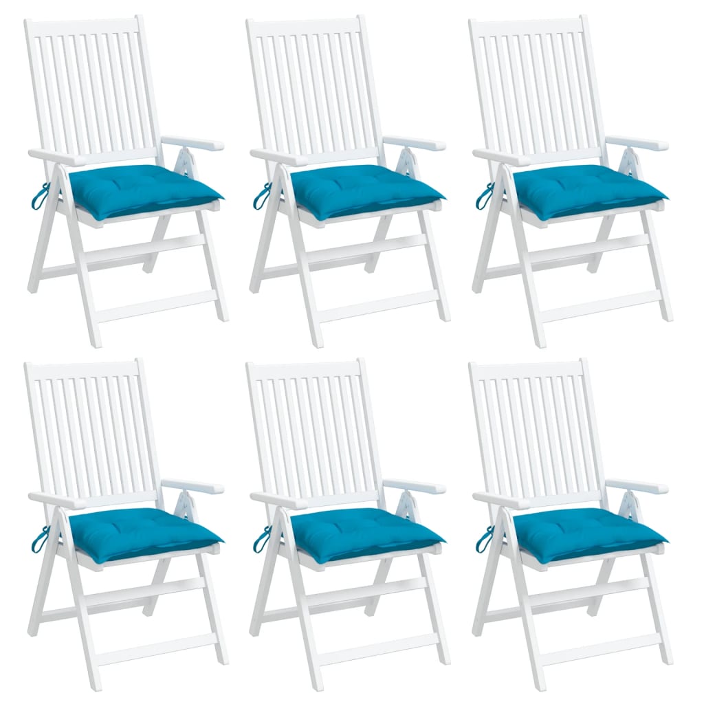 vidaXL Μαξιλάρια Καρέκλας 6 τεμ. Αν. Μπλε 50 x 50 x 7 εκ. Υφασμάτινα