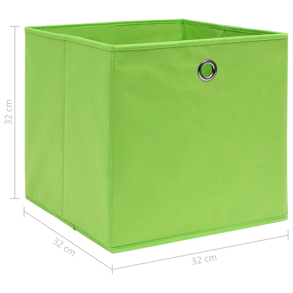 vidaXL Κουτιά Αποθήκευσης 4 τεμ. Πράσινα 32 x 32 x 32 εκ. Υφασμάτινα