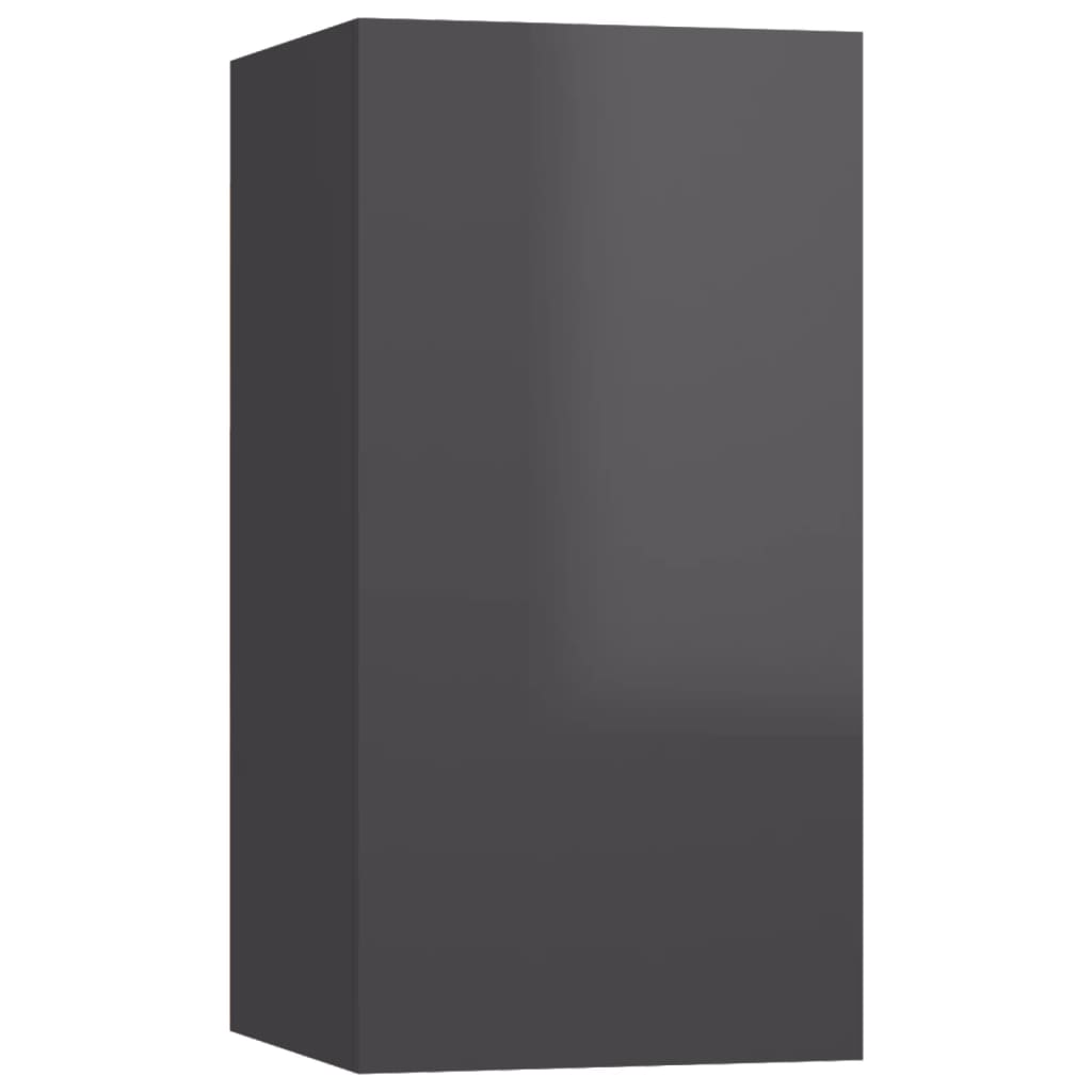 vidaXL Έπιπλο Τηλεόρασης Γυαλιστερό Γκρι 30,5 x 30 x 60εκ. Μοριοσανίδα