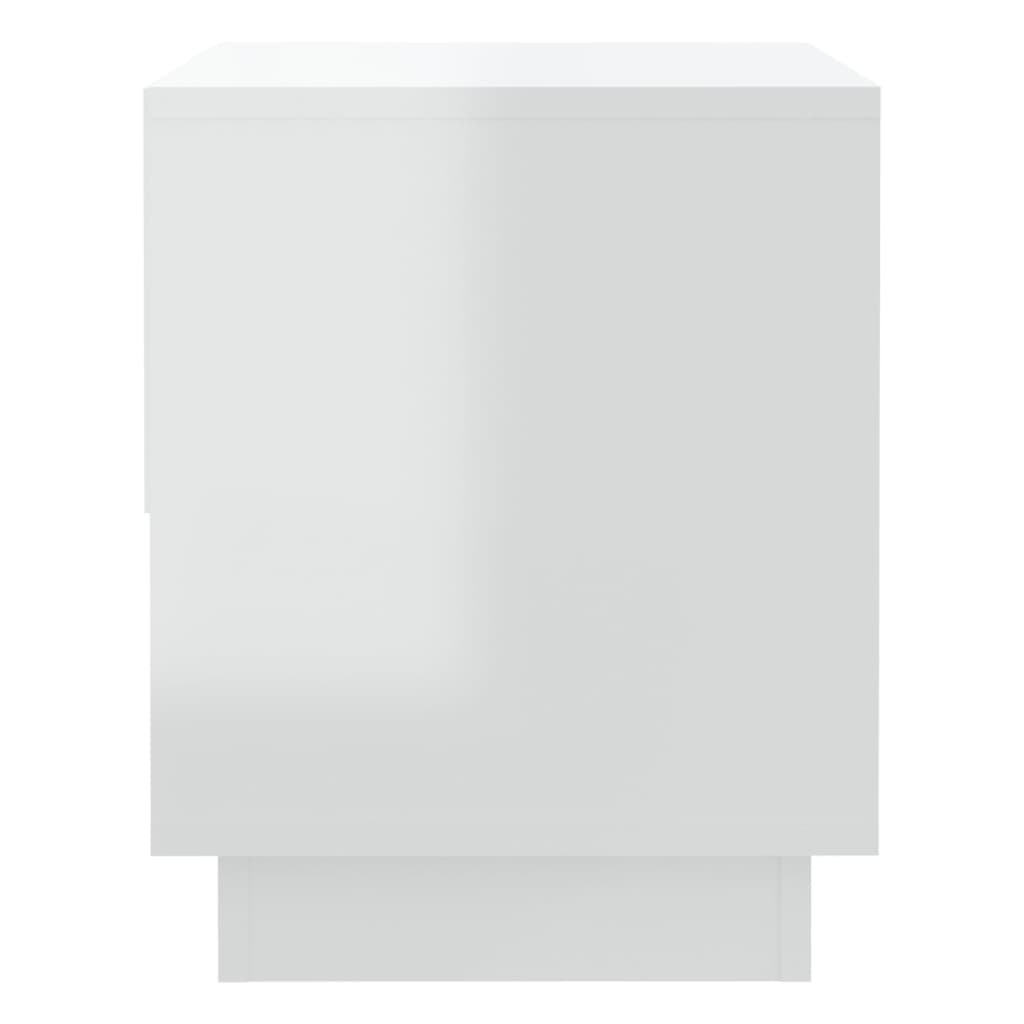 vidaXL Κομοδίνα 2 τεμ. Γυαλιστ. Λευκό 45 x 34 x 44 εκ. από Μοριοσανίδα