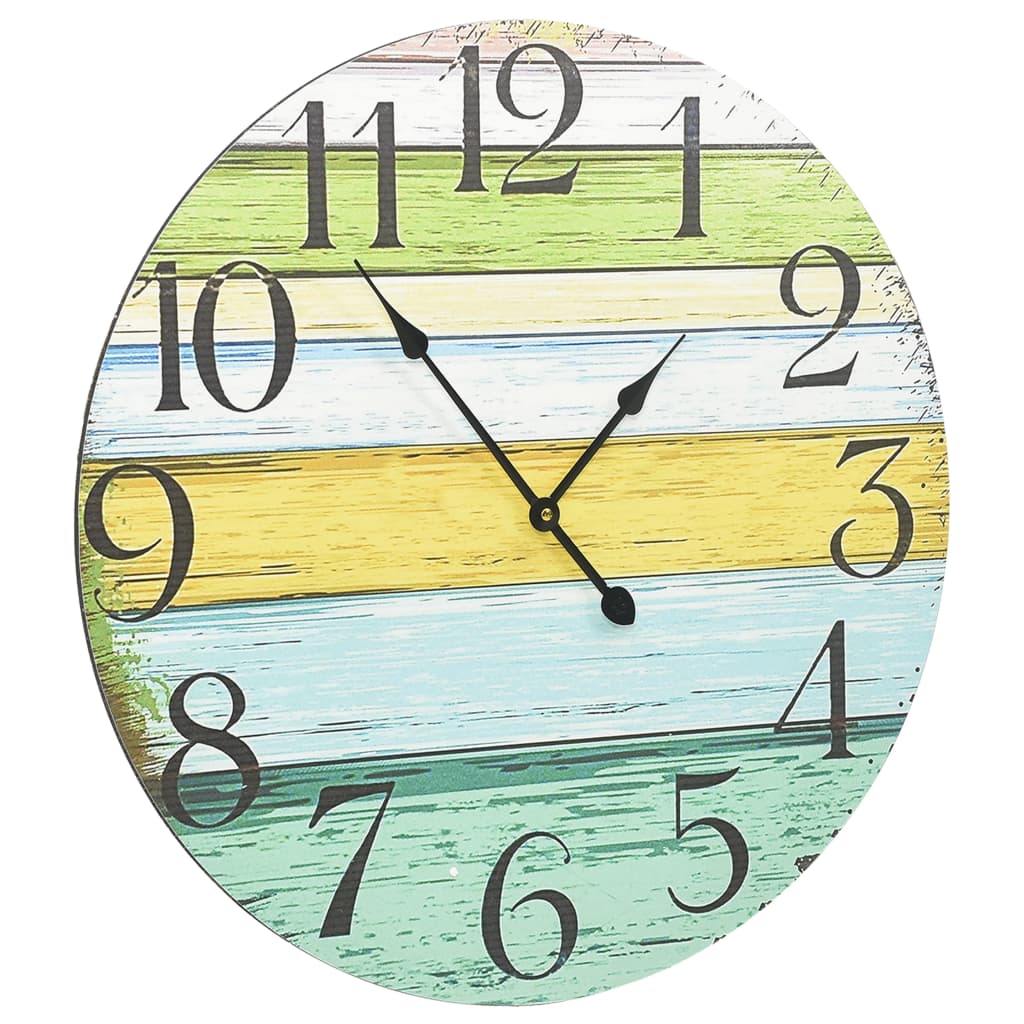 325185 vidaXL Wall Clock Multicolour 60 cm MDF