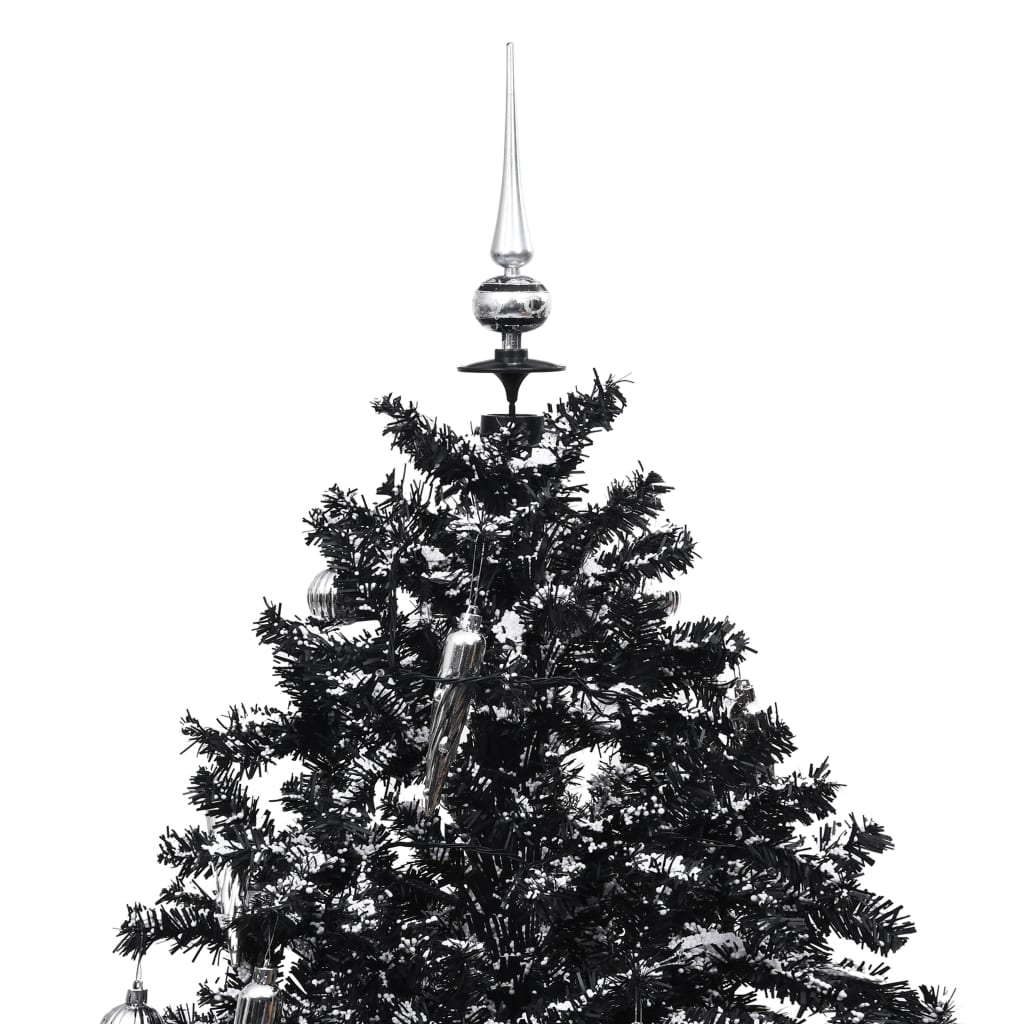 vidaXL Χριστουγεννιάτικο Δέντρο που Χιονίζει Μαύρο 170 εκ. PVC με Βάση