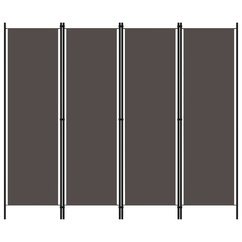 vidaXL Διαχωριστικό Δωματίου με 4 Πάνελ Ανθρακί 200 x 180 εκ.