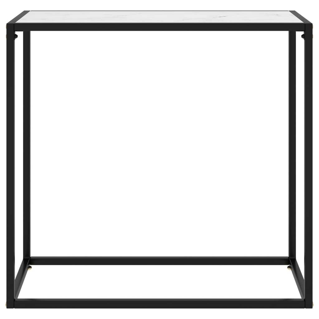 vidaXL Τραπέζι Κονσόλα Λευκό 80 x 35 x 75 εκ. από Ψημένο Γυαλί