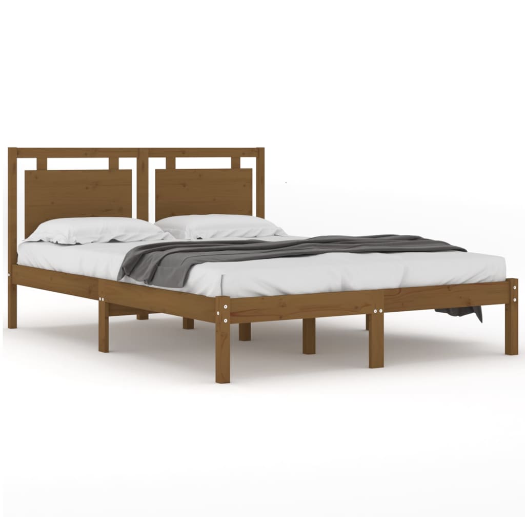 vidaXL Πλαίσιο Κρεβατιού Μελί 150 x 200 εκ. Μασίφ Ξύλο King Size