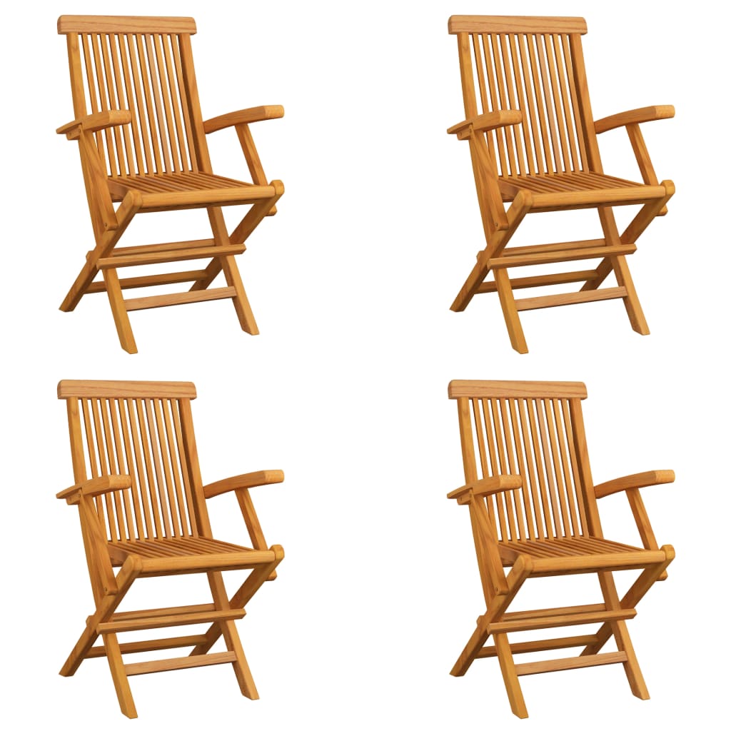 vidaXL Καρέκλες Εξωτερικού Χώρου Πτυσσόμενες 4 τεμ. Μασίφ Ξύλο Teak