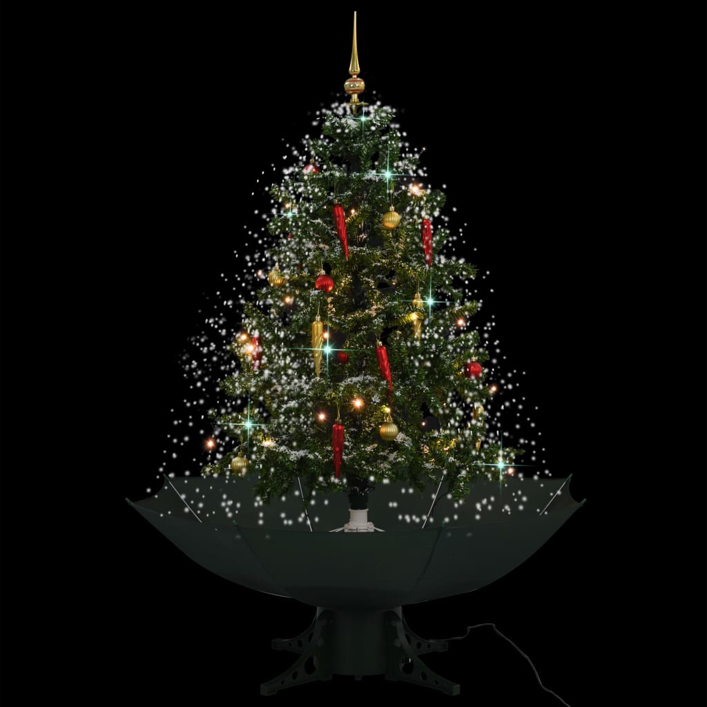 vidaXL Χριστουγεννιάτικο Δέντρο που Χιονίζει Πράσινο 140 εκ. με Βάση