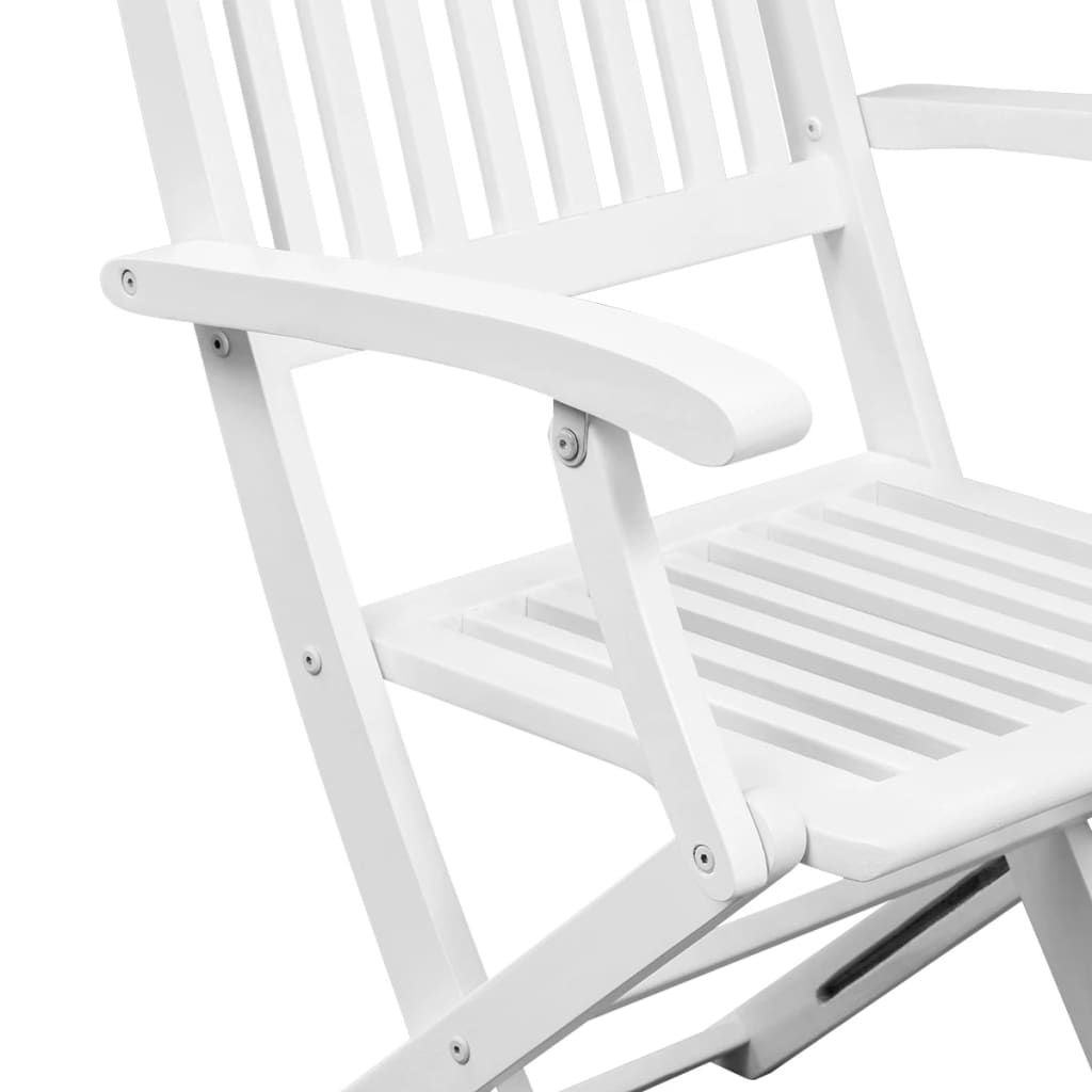 vidaXL Καρέκλες Κήπου Πτυσσόμενες 2 τεμ. Λευκές από Μασίφ Ξύλο Ακακίας