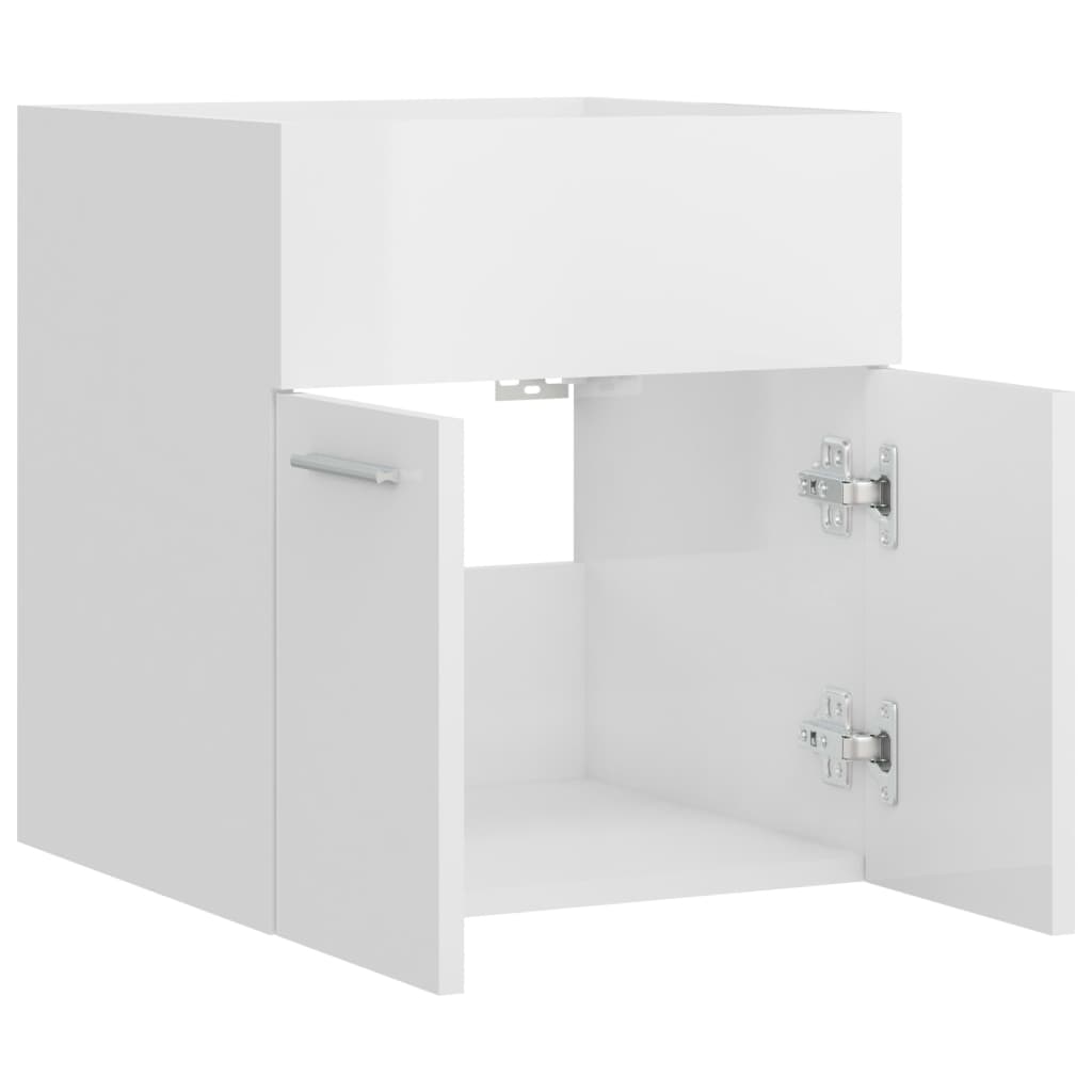 vidaXL Ντουλάπι Νιπτήρα Γυαλιστερό Λευκό 41 x 38,5 x 46 εκ Μοριοσανίδα