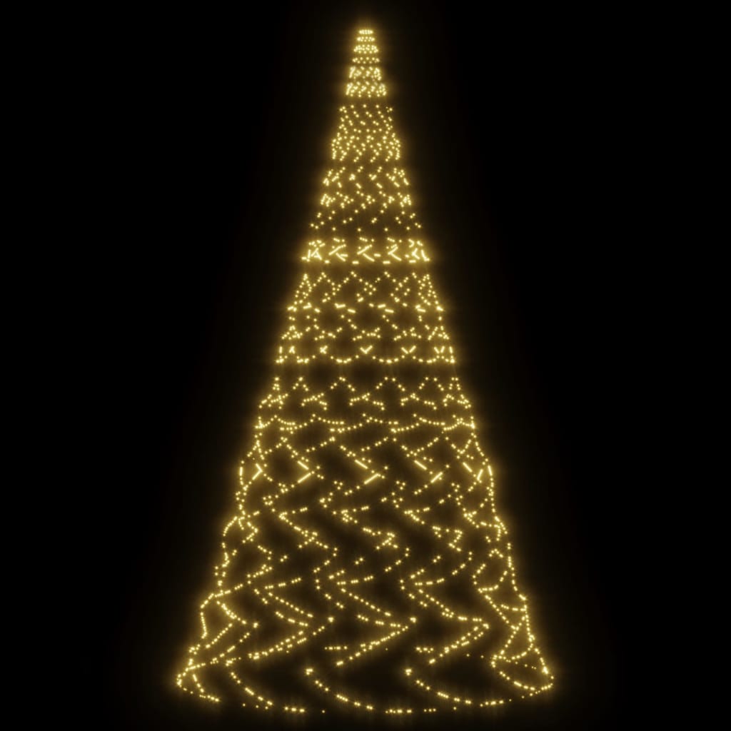vidaXL Χριστουγ. Δέντρο για Ιστό Σημαίας 3000 LED Θερμό Λευκό 800 εκ.