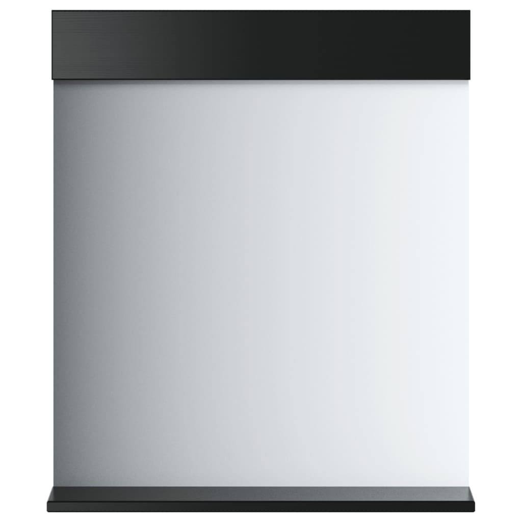 vidaXL Καθρέφτης Μπάνιου με Ράφι BERG Μαύρο 60x12x70 εκ. Μασίφ Ξύλο