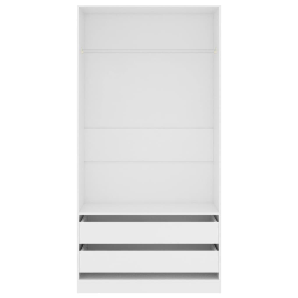 vidaXL Ντουλάπα Λευκή 100 x 50 x 200 εκ. από Μοριοσανίδα