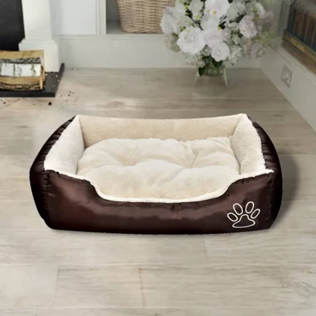 vidaXL Κρεβάτι Σκύλου Ζεστό με Επενδυμένο Μαξιλάρι XL