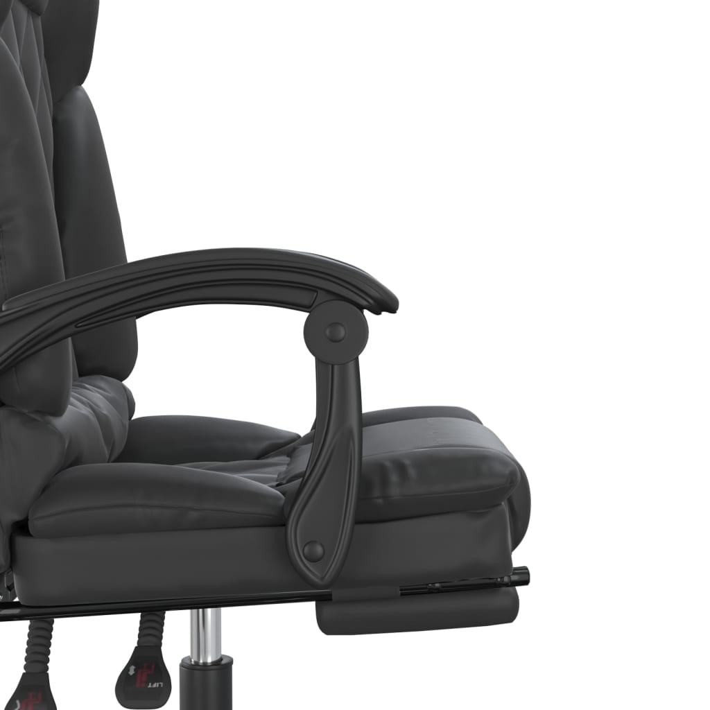 vidaXL Πολυθρόνα Γραφείου Μασάζ Ανακλινόμενη Μαύρη από Συνθετικό Δέρμα