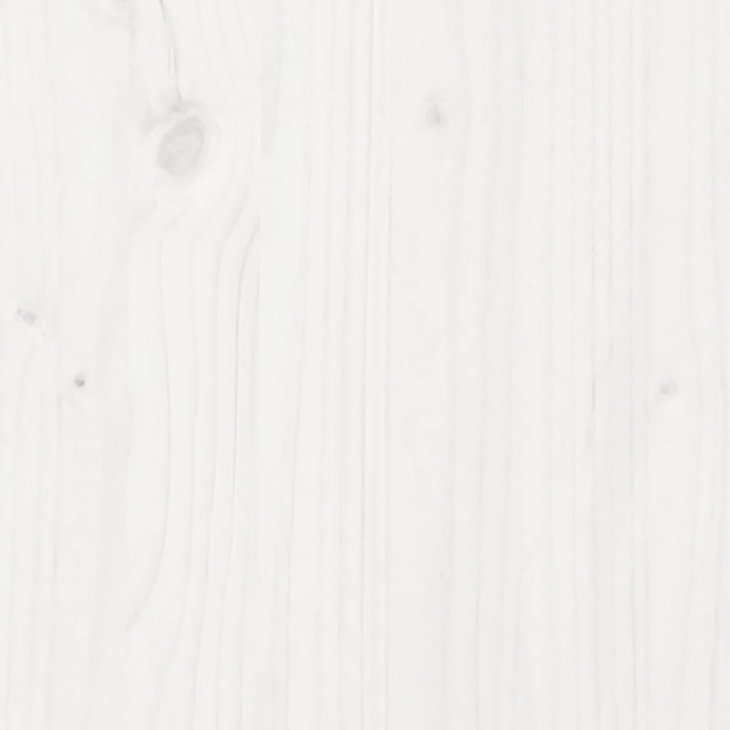 vidaXL Αμμοδόχος με Κάλυμμα Λευκή 111x111x19,5 εκ. Μασίφ Ξύλο Πεύκου