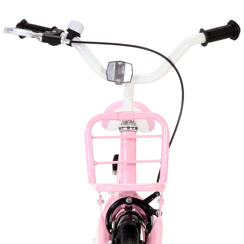 vidaXL Ποδήλατο Παιδικό Ροζ/Μαύρο 18 Ιντσών με Μπροστινή Σχάρα