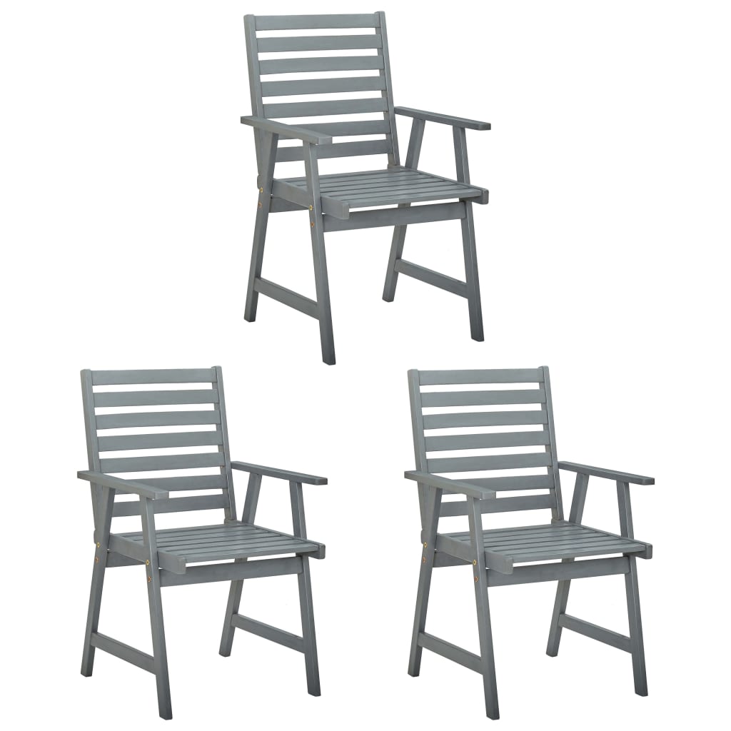 vidaXL Καρέκλες Εξ. Χώρου με Μαξιλάρια 3 τεμ. από Μασίφ Ξύλο Ακακίας
