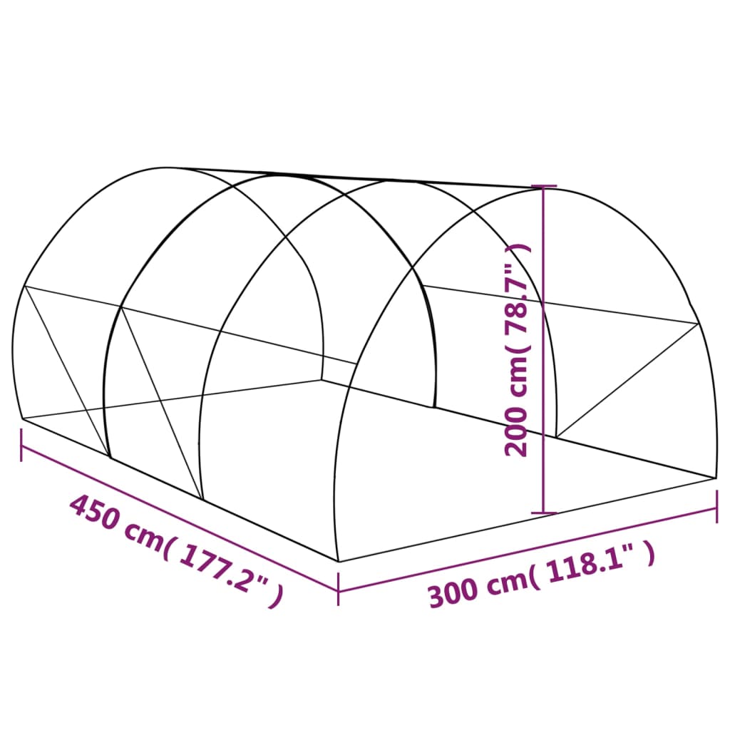 vidaXL Θερμοκήπιο 13,5 μ² 450 x 300 x 200 εκ.