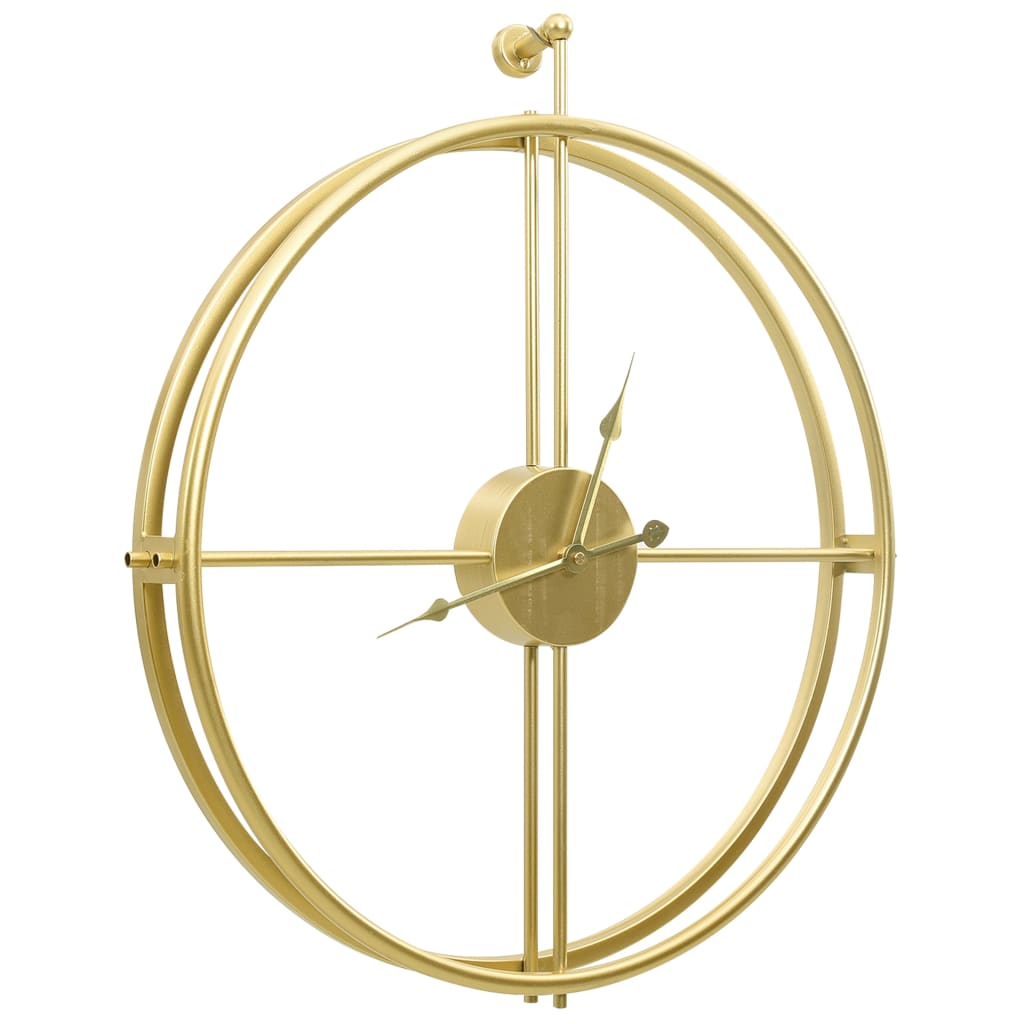 vidaXL Ρολόι Τοίχου Χρυσό 52 εκ. Σιδερένιο
