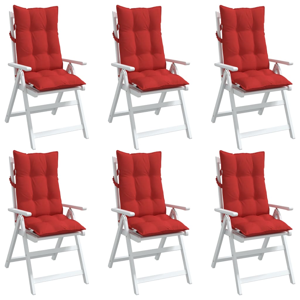 vidaXL Μαξιλάρια Καρέκλας με Πλάτη 6 τεμ. Κόκκινα από Ύφασμα Oxford