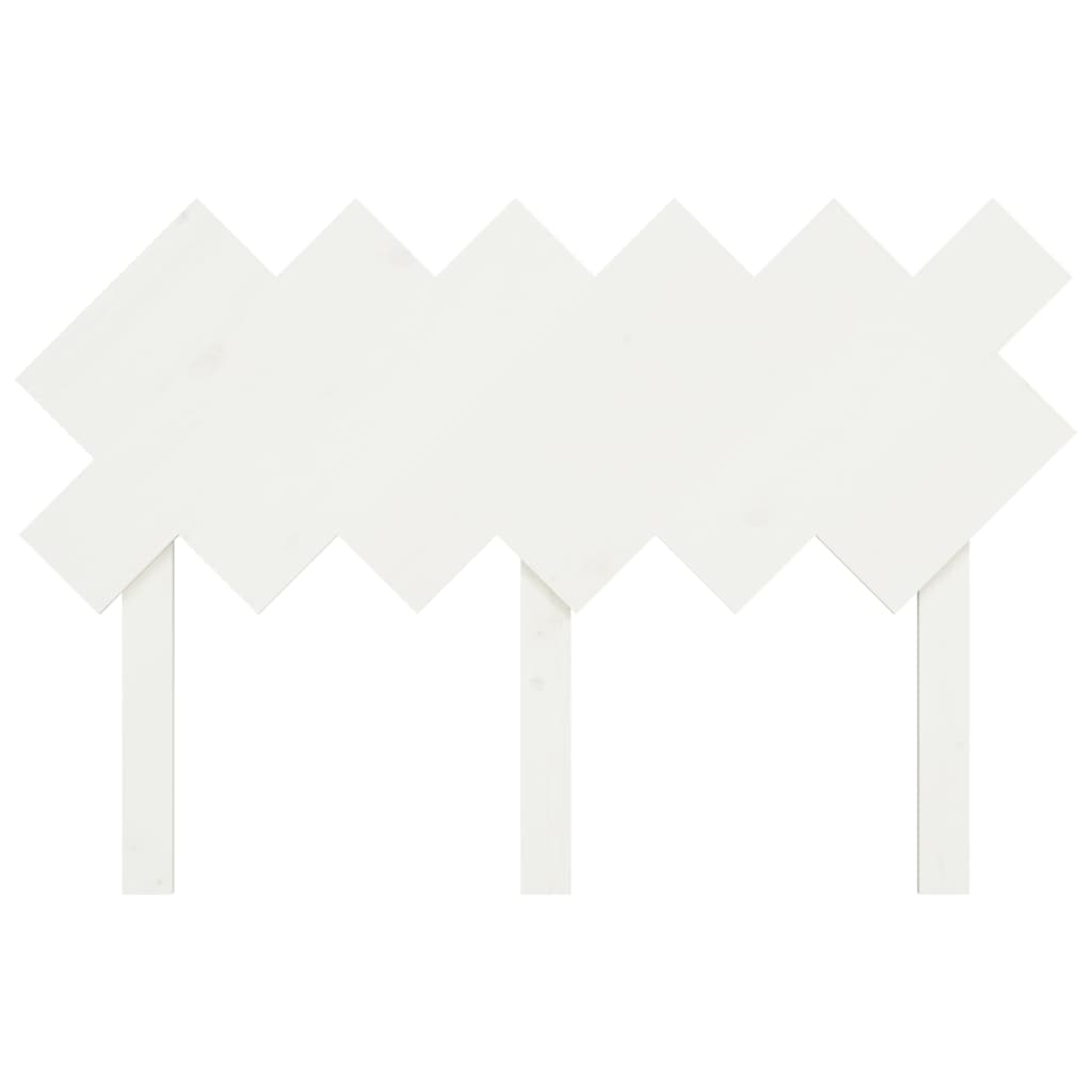 vidaXL Κεφαλάρι Κρεβατιού Λευκό 122,5x3x80,5 εκ. από Μασίφ Ξύλο Πεύκου