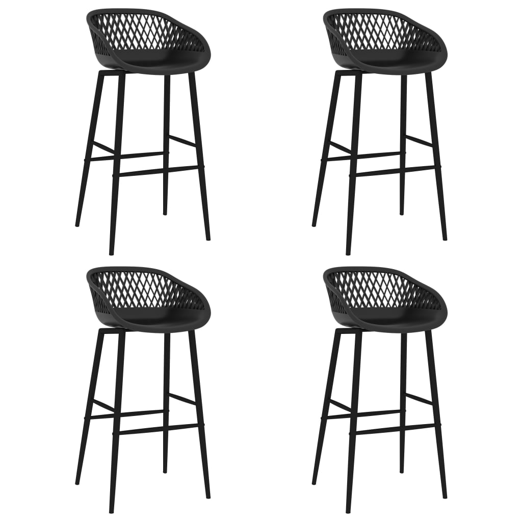 vidaXL Καρέκλες Μπαρ 4 τεμ. Μαύρες