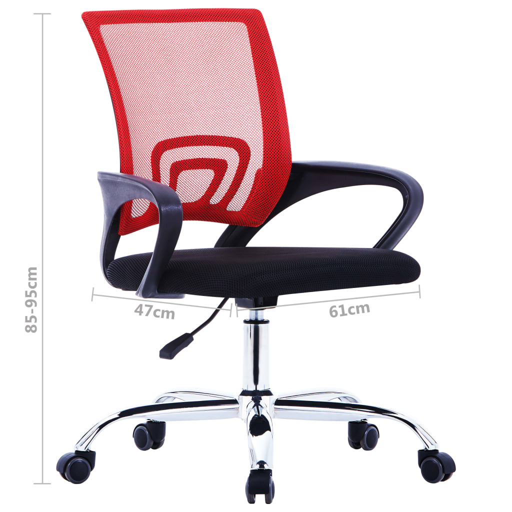 vidaXL Καρέκλα Γραφείου με Διχτυωτή Πλάτη Κόκκινη Υφασμάτινη