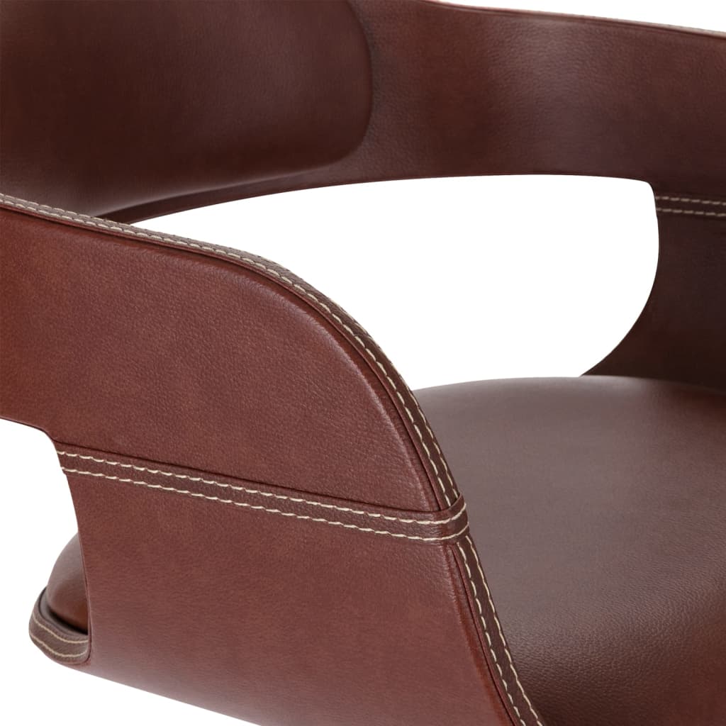 vidaXL Καρέκλα Τραπεζαρίας Καφέ από Λυγισμένο Ξύλο / Συνθετικό Δέρμα