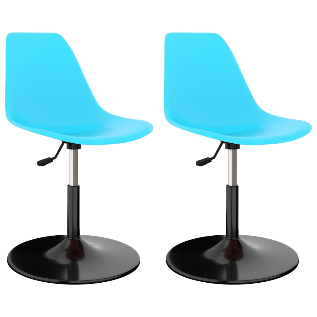 vidaXL Καρέκλες Τραπεζαρίας Περιστρεφόμενες 2 τεμ. Μπλε PP