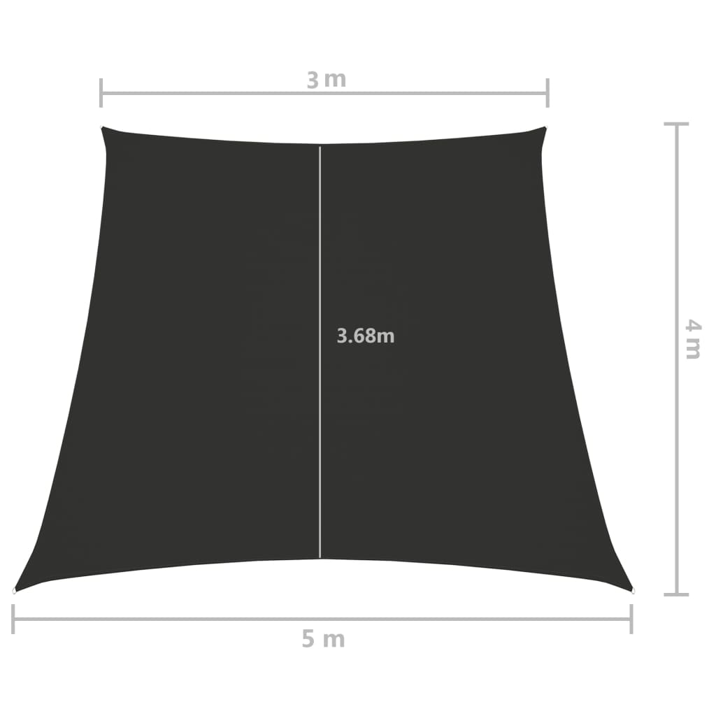vidaXL Πανί Σκίασης Τρίγωνο Ανθρακί 3/5x43 μ. από Ύφασμα Oxford