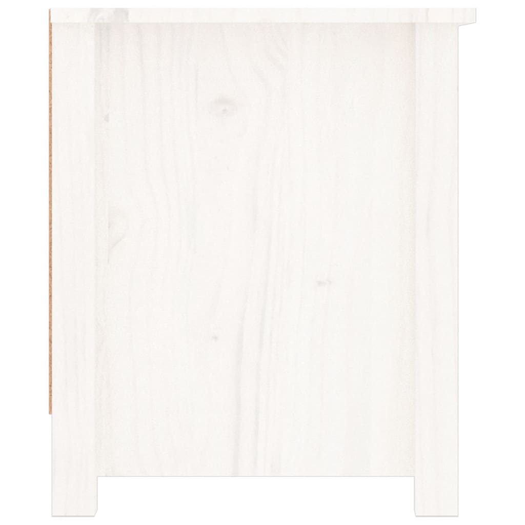 vidaXL Παπουτσοθήκη Λευκή 110 x 38 x 45,5 εκ. από Μασίφ Ξύλο Πεύκου