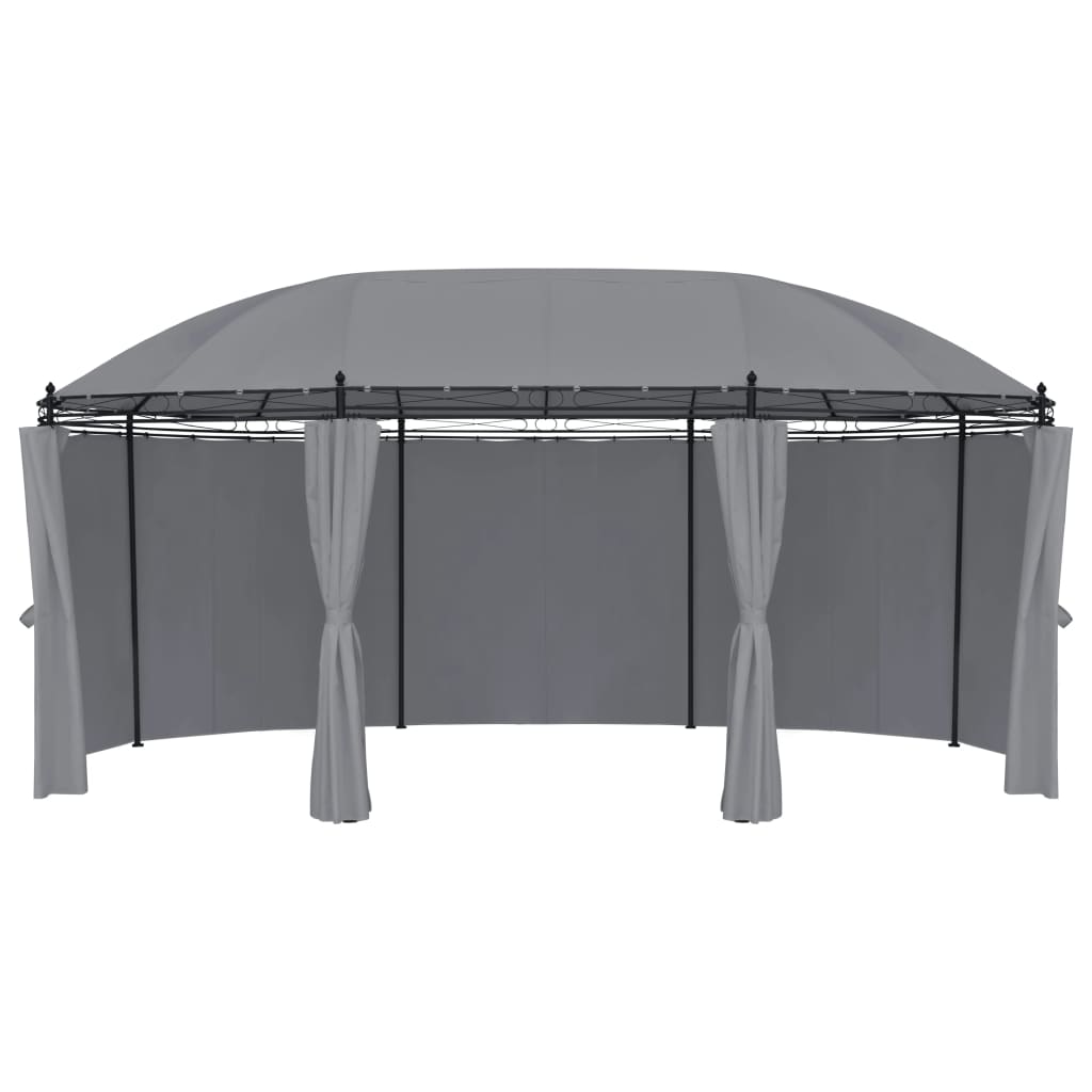 vidaXL Κιόσκι με Κουρτίνες Ανθρακί 520 x 349 x 255 εκ.