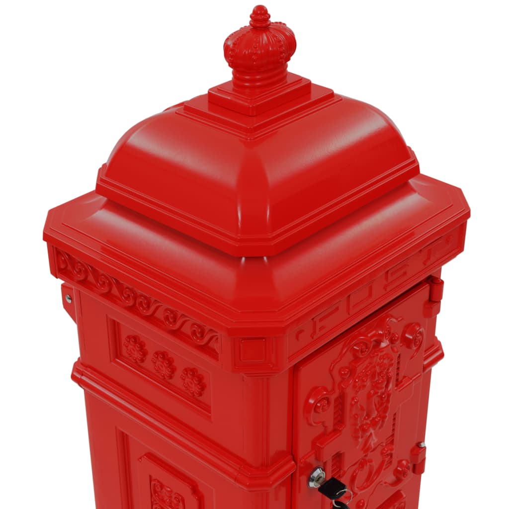 vidaXL Γραμματοκιβώτιο Vintage Στιλ Κόκκινο με Αντοχή στη Σκουριά