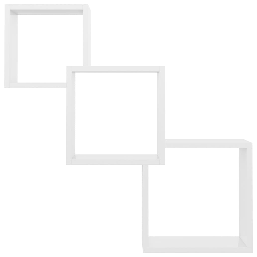 vidaXL Ράφια Κύβοι Τοίχου Γυαλιστερό Λευκό 68x15x68 εκ. Μοριοσανίδα